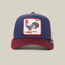 Goorin Bros 🐓 "THE COCK ROOSTER" Navy / Dark Red A-Frame Adjustable Trucker Snapback Cap