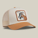 Goorin Bros 👑 🐐 "GOAT TRUCKER" Chalk / White A-Frame Adjustable Trucker Snapback Cap