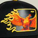 Goorin Bros 🔥 🐦‍🔥 "HEAT PHOENIX FLAMES" Black / Yellow / Orange A-Frame Adjustable Trucker Snapback Cap