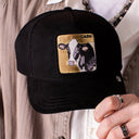 Goorin Bros 💰 🐮 "GOLDEN CASH COW" Black / Gold A-Frame Adjustable Trucker Snapback Cap