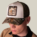 Goorin Bros 🌳 💀 "REALTREE EDGE CANCELLED SKULL" Realtree Camo / White A-Frame Adjustable Trucker Snapback Cap