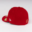 New Era San Francisco 49ers ✌️ "City of Peace" Red 59Fifty Pre-Curved Fitted Hat + Includes Pin