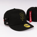 New Era x Alpha Industries San Francisco Giants "Tactical Pouch" Black / Olive Green 59Fifty Fitted Hat
