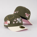 Shoe Club x New Era Exclusive New York Yankees 🌸 🫒 🌵 "OLIVE SAKURA CACTI PARK TRAVIS CHERRY BLOSSOM" 59Fifty Fitted Hat + FREE CHAIN PIN