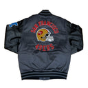 Mitchell & Ness San Francisco 49ers "BLACKOUT" Premium Heavyweight Wool / Faux Leather Bomber Jacket