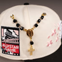SHOE CLUB BLACK GOLD ROSARY STYLE "VIRGENCITA" VIRGIN MARY CHAIN PIN