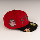 Shoe Club x New Era Exclusive Los Angeles Dodgers "RED SAMURAI JAPANESE KATAKANA LOGO" 59Fifty Fitted Hat + FREE BRIM CLIP