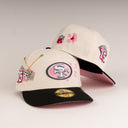 Shoe Club x New Era Exclusive San Francisco 49ers 🌸 "SAKURA CHROME CHERRY BLOSSOM" 59Fifty Fitted Hat + FREE CHAIN PIN