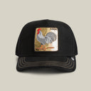 Goorin Bros 💰 🐓 "GOLDEN COCK ROOSTER" Black / Gold Suede A-Frame Adjustable Trucker Snapback Cap