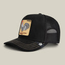 Goorin Bros 💰 🐓 "GOLDEN COCK ROOSTER" Black / Gold Suede A-Frame Adjustable Trucker Snapback Cap