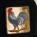 Goorin Bros 💰 🐓 "GOLDEN COCK ROOSTER" Black / Gold Suede A-Frame Adjustable Trucker Snapback Cap