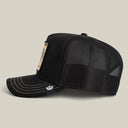 Goorin Bros 💰 🐓 "GOLDEN COCK ROOSTER" Black / Gold Suede A-Frame Adjustable Trucker Snapback Cap