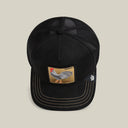 Goorin Bros 💰 🐓 "GOLDEN COCK ROOSTER" Black / Gold Suede A-Frame Adjustable Trucker Snapback Cap