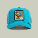 Goorin Bros 💥 🐓 "POP ART COCK" Cyan Blue A-Frame Adjustable Trucker Snapback Cap