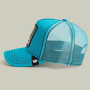 Goorin Bros 💥 🐓 "POP ART COCK" Cyan Blue A-Frame Adjustable Trucker Snapback Cap