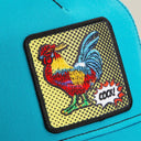 Goorin Bros 💥 🐓 "POP ART COCK" Cyan Blue A-Frame Adjustable Trucker Snapback Cap