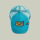 Goorin Bros 💥 🐓 "POP ART COCK" Cyan Blue A-Frame Adjustable Trucker Snapback Cap
