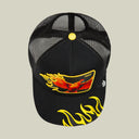 Goorin Bros 🔥 🐦‍🔥 "HEAT PHOENIX FLAMES" Black / Yellow / Orange A-Frame Adjustable Trucker Snapback Cap
