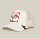 Goorin Bros 🐓 "THE COCK ROOSTER" White / Red A-Frame Adjustable Trucker Snapback Cap