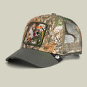 Goorin Bros 🎰 🦆 "REALTREE EDGE LUCKY DUCK" Realtree Camo / Olive Green A-Frame Adjustable Trucker Snapback Cap